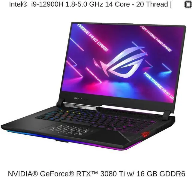 Alt view image 3 of 7 - HIDevolution ASUS ROG Strix Scar 15 G533ZX 15.6" WQHD 240Hz, 1.8 GHz i9-12900H, RTX 3080 Ti, 64 GB 4800MHz RAM, 2 TB PCIe SSD