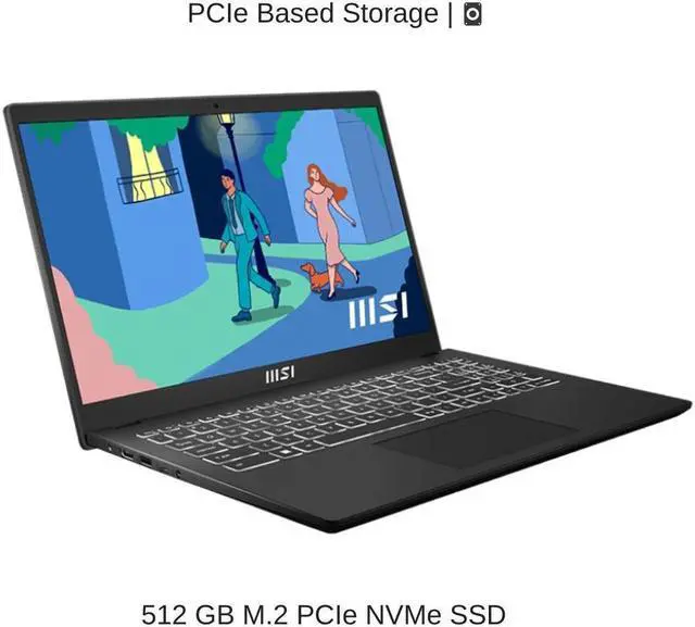 Alt view image 5 of 7 - HIDevolution MSI Modern 15 B12M [Classic Black] 15.6" FHD, 0.9 GHz i5-1235U, Intel Iris Xe, 8GB 3200MHz 512 GB PCIe SSD