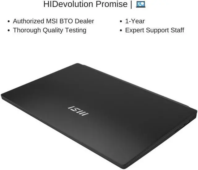 Alt view image 7 of 7 - HIDevolution MSI Modern 15 B12M [Classic Black] 15.6" FHD, 0.9 GHz i5-1235U, Intel Iris Xe, 8GB 3200MHz 512 GB PCIe SSD