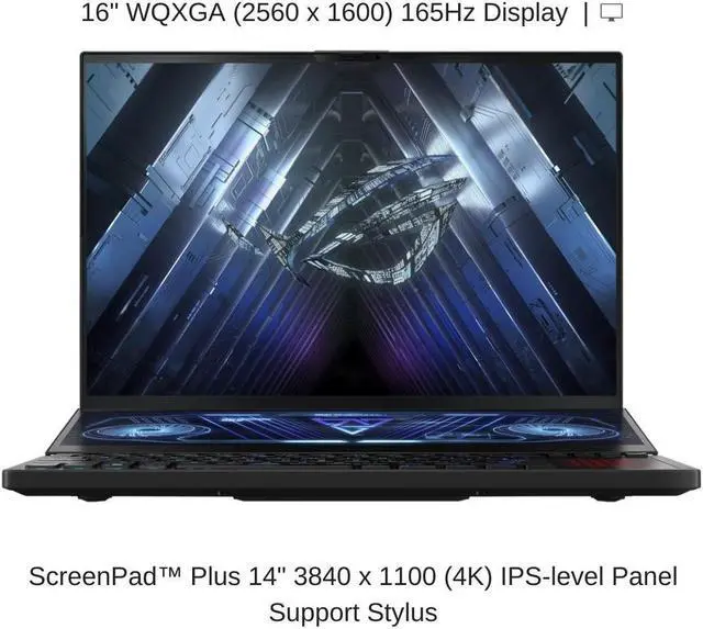 Alt view image 6 of 8 - ASUS ROG Zephyrus Duo 16 GX650RW 16" WQXGA 165Hz, 3.3 GHz Ryzen 9 6900HX, RTX 3070 Ti, 32 GB 4800MHz RAM, 2 TB PCIe SSD