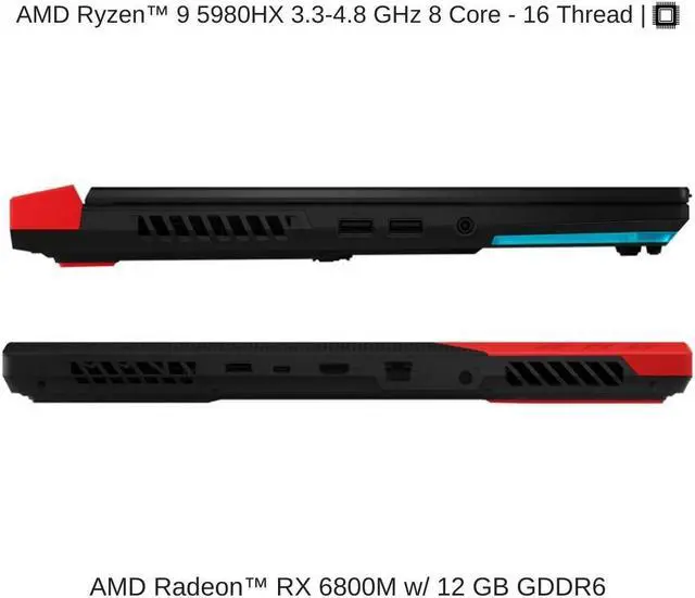 Alt view image 3 of 7 - [2022] HIDevolution ASUS ROG Strix G15 Advantage Edition G513QY 15.6" QHD 165Hz, 3.3 GHz Ryzen 9 5980HX, Radeon RX 6800M, 32 GB 3200MHz RAM, 8 TB PCIe SSD