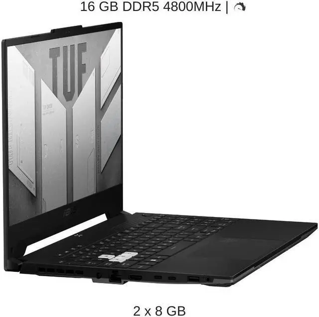Alt view image 4 of 7 - ASUS TUF Dash F15 FX517ZR 15.6" FHD 144Hz, 1.7 GHz i7-12650H, RTX 3070, 16 GB 4800MHz RAM, 512 GB PCIe SSD