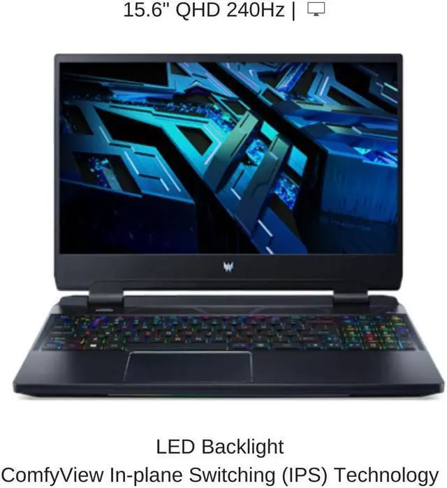 Alt view image 6 of 7 - HIDevolution ACER Predator Helios 300 15.6" QHD 240Hz, 1.7 GHz i7-12700H, RTX 3070 Ti, 16 GB 4800MHz RAM, 1 TB PCIe SSD, Windows 11 Home