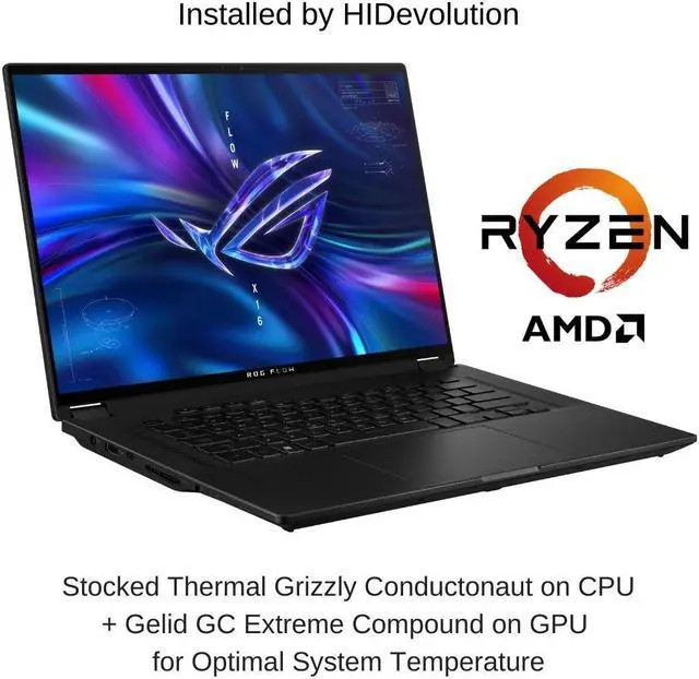 Alt view image 2 of 7 - HIDevolution ASUS ROG X16 GV601RM 16" WQXGA 165Hz Touch, 3.3 GHz Ryzen 9 6900HS, RTX 3060, 64 GB 4800MHz RAM, 1 TB PCIe SSD