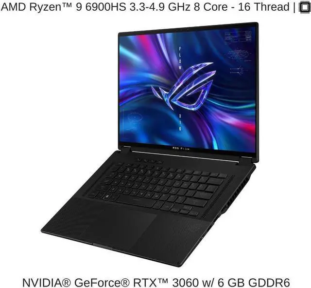 Alt view image 3 of 7 - HIDevolution ASUS ROG X16 GV601RM 16" WQXGA 165Hz Touch, 3.3 GHz Ryzen 9 6900HS, RTX 3060, 64 GB 4800MHz RAM, 1 TB PCIe SSD