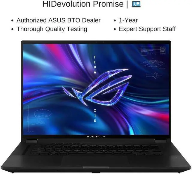 Alt view image 7 of 7 - HIDevolution ASUS ROG X16 GV601RM 16" WQXGA 165Hz Touch, 3.3 GHz Ryzen 9 6900HS, RTX 3060, 64 GB 4800MHz RAM, 1 TB PCIe SSD