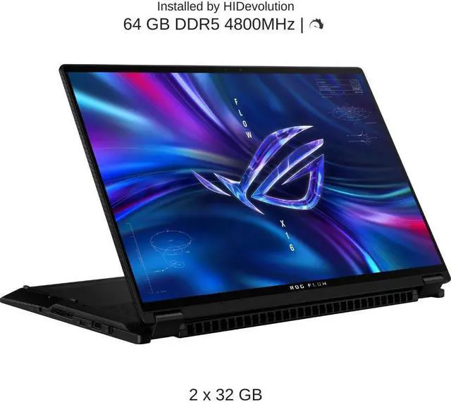 Alt view image 4 of 7 - HIDevolution ASUS ROG X16 GV601RM 16" WQXGA 165Hz Touch, 3.3 GHz Ryzen 9 6900HS, RTX 3060, 64 GB 4800MHz RAM, 1 TB PCIe SSD