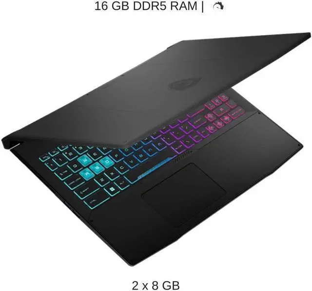 Alt view image 4 of 7 - HIDevolution MSI Katana 15 B12VGK 15.6" FHD 144Hz, 1.7 GHz i7-12650H, RTX 4070, 16 GB DDR5 RAM, 2 TB PCIe SSD, Windows 11 Home