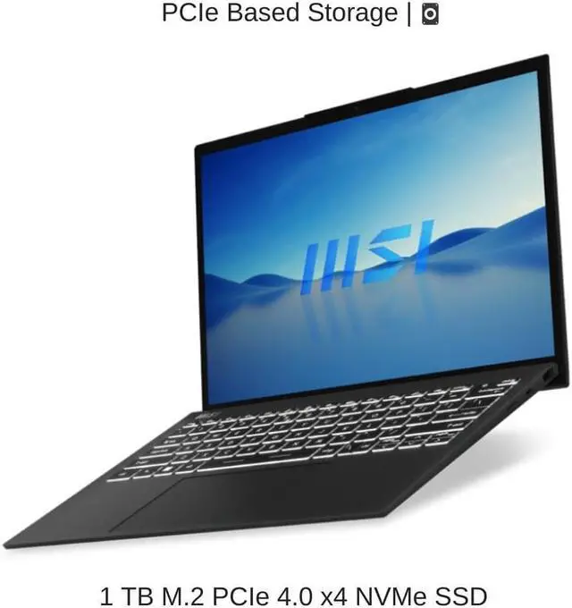 Alt view image 5 of 7 - HIDevolution MSI Prestige 13Evo A13M [Stellar Gray] 13.3 FHD+ 60Hz, 2.2 GHz i7-1360P, Intel Iris Xe, 32GB LPDDR5 RAM, 1 TB PCIe SSD, Windows 11 Pro
