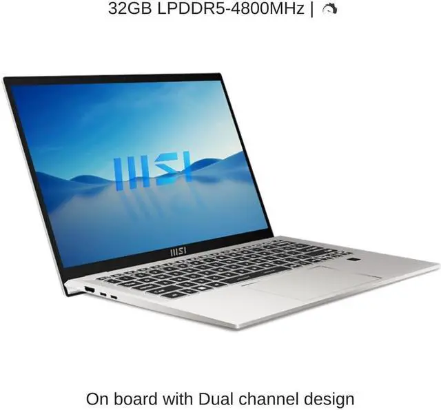 Alt view image 4 of 7 - [2024] HIDevolution MSI Prestige 14Evo B13M [Silver] 14" FHD+ 60Hz, 1.9 GHz i5-13500H, Iris Xe, 32 GB LPDDR5, 1 TB PCIe SSD, Windows 11 Pro