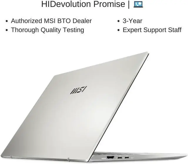 Alt view image 7 of 7 - [2024] HIDevolution MSI Prestige 14Evo B13M [Silver] 14" FHD+ 60Hz, 1.9 GHz i5-13500H, Iris Xe, 32 GB LPDDR5, 1 TB PCIe SSD, Windows 11 Pro
