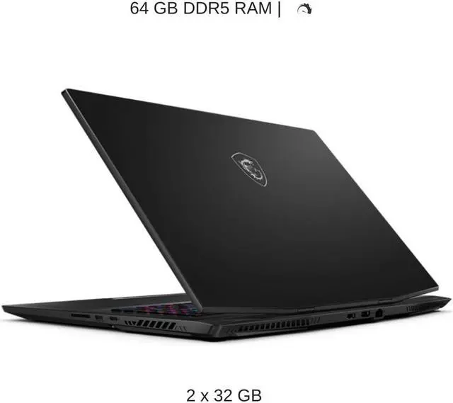 Alt view image 4 of 7 - HIDevolution MSI Stealth 17 Studio A13VI 17.3" QHD 240Hz, 2.6 GHz i9-13900H, RTX 4090, 64 GB DDR5 RAM, 4 TB PCIe SSD, Windows 11 Pro