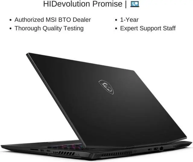 Alt view image 7 of 7 - HIDevolution MSI Stealth 17 Studio A13VI 17.3" QHD 240Hz, 2.6 GHz i9-13900H, RTX 4090, 64 GB DDR5 RAM, 4 TB PCIe SSD, Windows 11 Pro