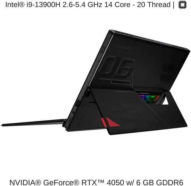 Alt view image 3 of 7 - ASUS ROG Flow Z13 GZ301VU 13.4" WQXGA 165Hz, 2.6 GHz i9-13900H, RTX 4050, 16 GB LPDDR5 RAM, 2 TB PCIe SSD, Windows 11 Home
