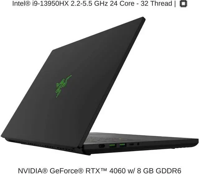 Alt view image 2 of 7 - Razer Blade 16 Black, 16" QHD+ 240Hz, 2.2 GHz i9-13950HX, RTX 4060, 64 GB DDR5 RAM, 4 TB PCIe SSD, Windows 11 Pro