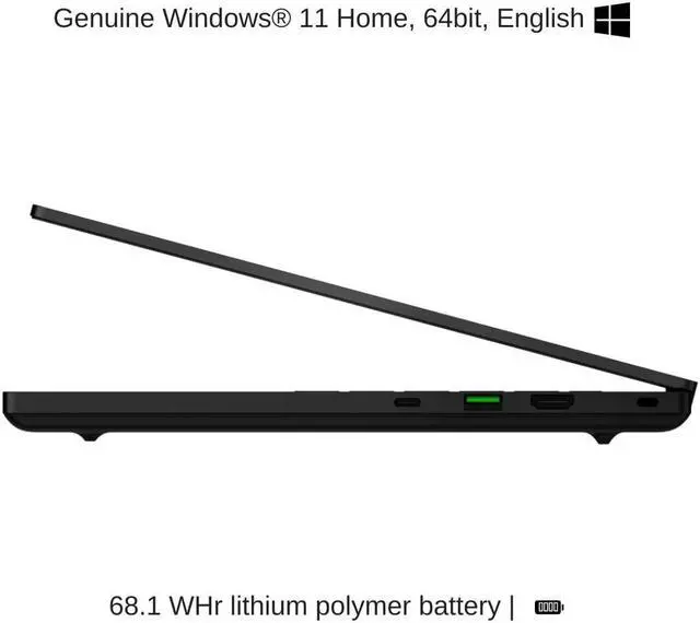 Alt view image 7 of 7 - Razer Blade 14 Black, 14" QHD+ 240Hz, 4.0 GHz Ryzen 9 7940HS, RTX 4060, 32 GB DDR5 RAM, 1 TB PCIe SSD, Windows 11 Home
