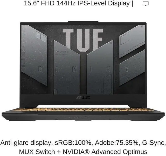 Alt view image 6 of 7 - ASUS TUF Gaming F15 FX507ZV 15.6" FHD 144Hz, 1.7 GHz i7-12700H, RTX 4060, 16 GB DDR4 RAM, 8 TB PCIe SSD, Windows 11 Pro