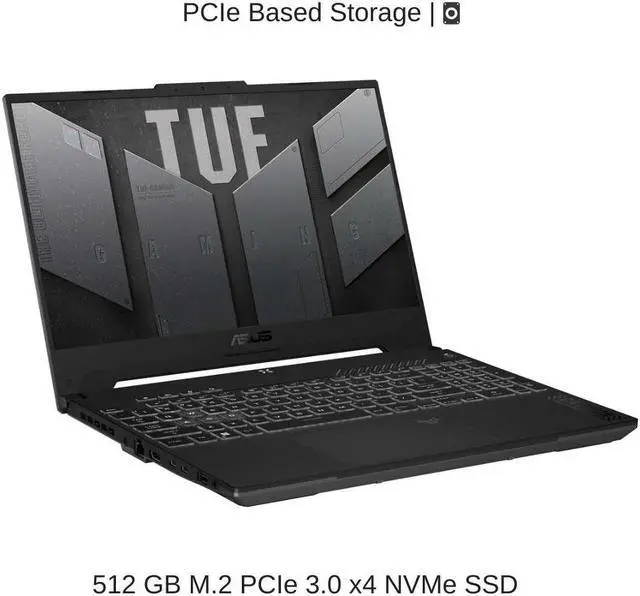 Alt view image 5 of 7 - ASUS TUF Gaming F15 FX507ZC 15.6" FHD 144Hz, 1.8 GHz i5-12500H, RTX 3050, 16 GB DDR4 RAM, 512 GB PCIe SSD, Windows 11 Pro
