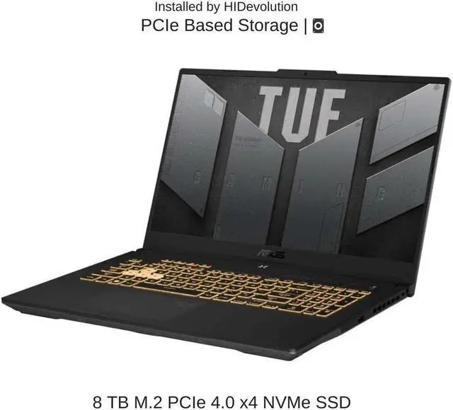 Alt view image 5 of 7 - ASUS TUF Gaming A17 FA707NU 17.3" FHD 144Hz, 3.2 GHz Ryzen 7 7735HS, RTX 4050, 64 GB DDR5 RAM, 8 TB PCIe SSD, Windows 11 Pro