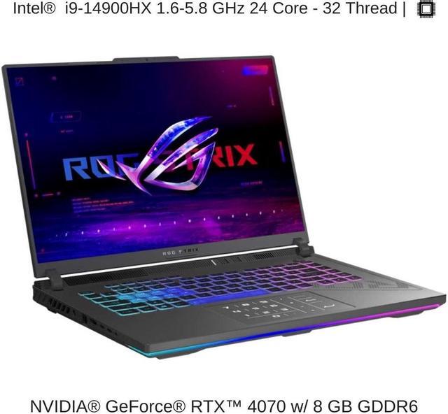 Alt view image 3 of 7 - [2024]  ASUS ROG Strix G16 G614JIR 16" WQXGA 240Hz, 1.6 GHz i9-14900HX, RTX 4070, 64 GB DDR5 RAM, 8 TB PCIe SSD, Windows 11 Pro