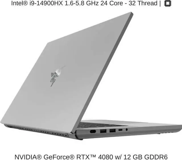 Alt view image 2 of 7 - Razer Blade 16 [2024] Mercury White, 16" Dual UHD+ 120Hz / FHD+ 240Hz mini LED, 1.6 GHz i9-14900HX, RTX 4080, 64 GB DDR5 RAM, 8 TB PCIe SSD, Windows 11 Home