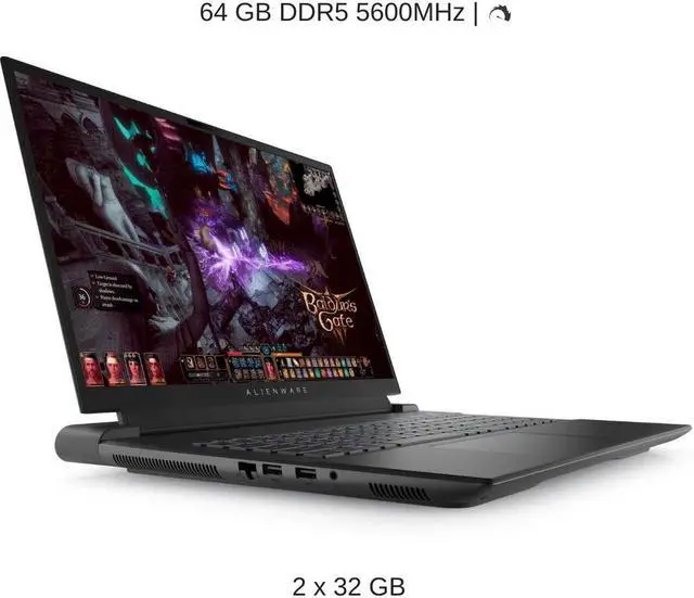 Alt view image 3 of 7 - [2025] Alienware M18 R2 [Black | Membrane Keyboard] 18" QHD+ 165Hz, 1.6 GHz i9-14900HX, RTX 4080, 64 GB DDR5 RAM, 1 TB PCIe SSD, Windows 11 Home