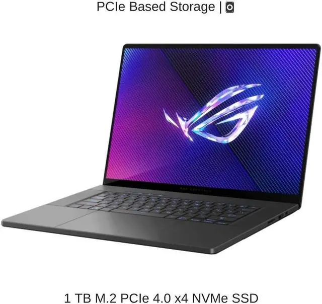 Alt view image 4 of 6 - [2024]  ASUS ROG Zephyrus G16 GU605MI [Gray] 16" WQXGA 240Hz, 3.8 GHz Ultra 9-185H, RTX 4070, 16 GB LPDDR5X RAM, 1 TB PCIe SSD, Windows 11 Home