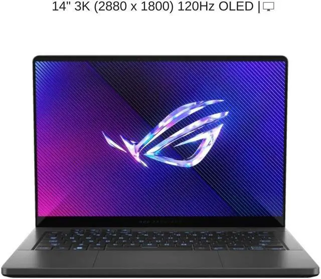 Alt view image 6 of 7 - [2024] HIDevolution ASUS ROG Zephyrus G14 GA403UI [Gray] 14" 3K OLED 120Hz, 4.0 GHz Ryzen 9 8945HS, RTX 4070, 32 GB LPDDR5X RAM, 4 TB PCIe SSD, Windows 11 Pro