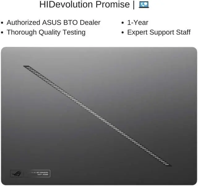 Alt view image 7 of 7 - [2024] HIDevolution ASUS ROG Zephyrus G14 GA403UI [Gray] 14" 3K OLED 120Hz, 4.0 GHz Ryzen 9 8945HS, RTX 4070, 32 GB LPDDR5X RAM, 4 TB PCIe SSD, Windows 11 Pro