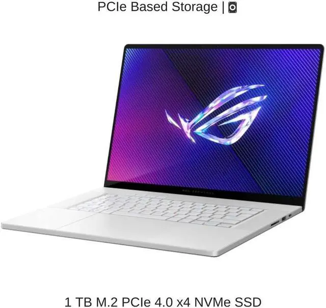 Alt view image 5 of 7 - [2024]  ASUS ROG Zephyrus G16 GU605MZ [White] 16" WQXGA 240Hz, 3.8 GHz Ultra 9-185H, RTX 4080, 32 GB LPDDR5X RAM, 1 TB PCIe SSD, Windows 11 Pro