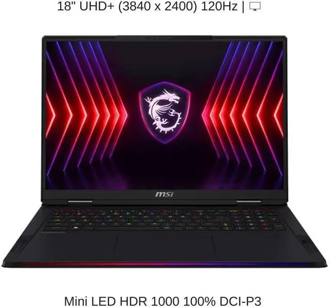 Alt view image 6 of 7 - [2024] HIDevolution MSI Raider 18 HX A14VHG 18" UHD+ 120Hz, 1.6 GHz i9-14900HX, RTX 4080, 64 GB DDR5 RAM, 8 TB PCIe SSD, Windows 11 Pro