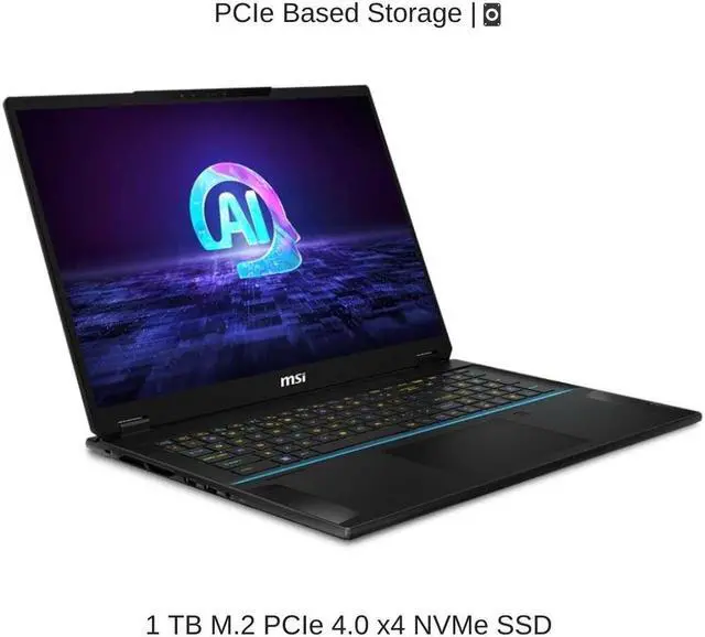 Alt view image 5 of 7 - [2024] HIDevolution MSI Stealth 18 AI Studio A1VHG 18" UHD+ 120Hz, 3.8 GHz  Ultra 9-185H, RTX 4080, 32 GB DDR5 RAM, 1 TB PCIe SSD, Windows 11 Home
