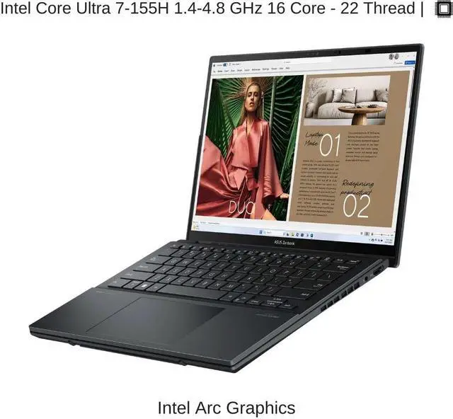 Alt view image 3 of 7 - ASUS Zenbook Duo UX8406MA 14" FHD WUXGA OLED 60Hz, 1.4 GHz Ultra 7-155H, Intel Arc Graphics, 16 GB LPDDR5X RAM, 2 TB PCIe SSD, Windows 11 Home