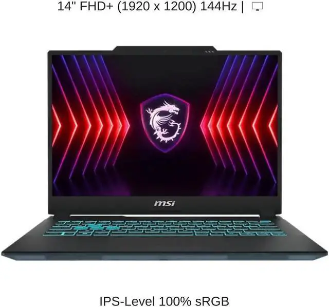 Alt view image 5 of 6 - [2024] HIDevolution MSI Cyborg 14 A13VE 14" FHD+ 144Hz, 2.4 GHz i7-13620H, RTX 4050, 128 GB DDR5 RAM, 1 TB PCIe SSD, Windows 11 Pro