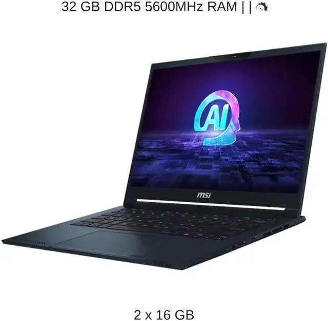 Alt view image 4 of 7 - [2024] HIDevolution MSI Stealth 14 AI Studio A1VFG 14" FHD+ 165Hz, 1.8 GHz Ultra 9-185H, RTX 4060, 32 GB DDR5 RAM, 2 TB PCIe SSD, Windows 11 Pro