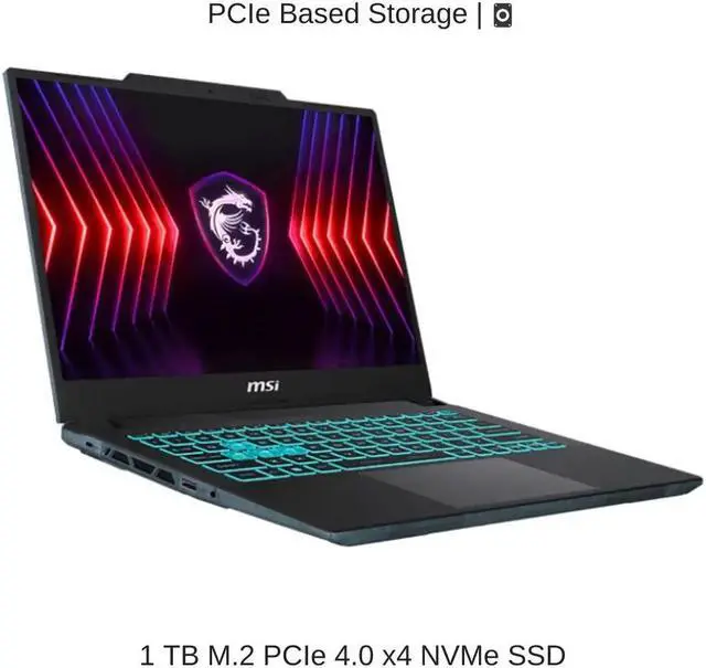 Alt view image 4 of 6 - [2024] HIDevolution MSI Cyborg 14 A13VE 14" FHD+ 144Hz, 2.4 GHz i7-13620H, RTX 4050, 128 GB DDR5 RAM, 1 TB PCIe SSD, Windows 11 Pro