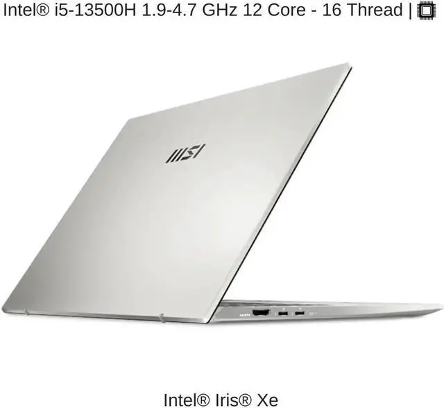 Alt view image 3 of 7 - [2024] HIDevolution MSI Prestige 14Evo B13M [Silver] 14" FHD+ 60Hz, 1.9 GHz i5-13500H, Iris Xe, 32 GB LPDDR5, 1 TB PCIe SSD, Windows 11 Pro