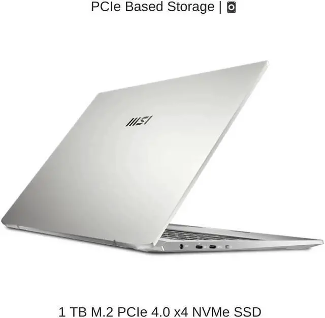 Alt view image 5 of 6 - [2024] HIDevolution MSI Prestige 16Evo A13M [Silver] 16" QHD+ 165Hz, 2.6 GHz i9-13900H, Iris Xe, 32 GB LPDDR5, 1 TB PCIe SSD, Windows 11 Pro