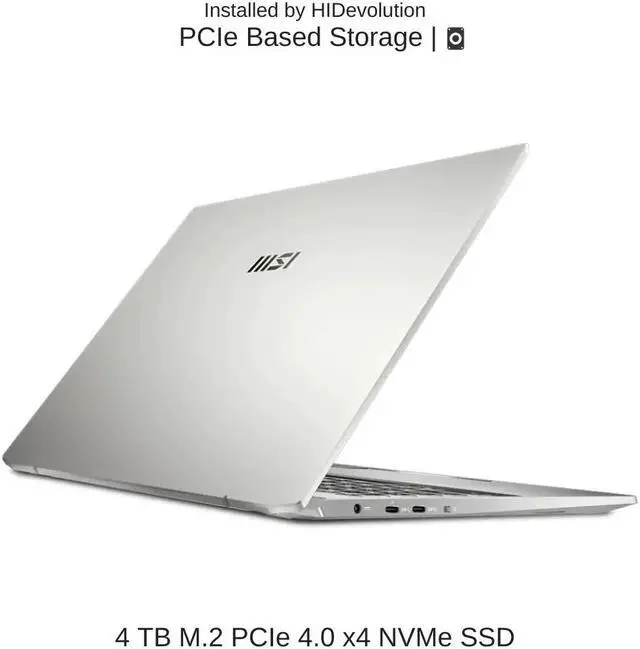 Alt view image 5 of 6 - [2024] HIDevolution MSI Prestige 16Evo A13M [Silver] 16" QHD+ 165Hz, 2.6 GHz i9-13900H, Iris Xe, 32 GB LPDDR5, 4 TB PCIe SSD, Windows 11 Pro