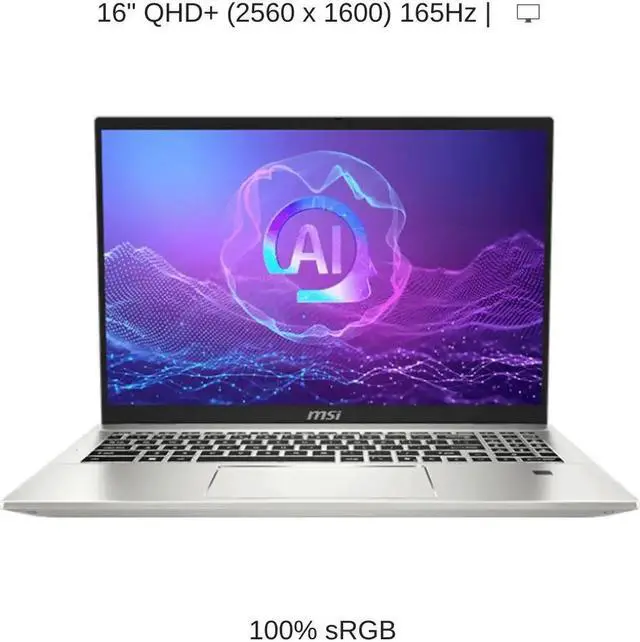 Alt view image 6 of 7 - [2024] HIDevolution MSI Prestige A16 AI+ A3HMG [Silver] 16" QHD+ 165Hz, 2.0 GHz Ryzen AI 9 365, AMD Radeon, 32 GB LPDDR5X, 2 TB PCIe SSD, Windows 11 Pro