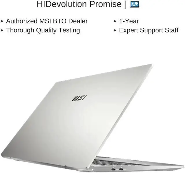 Alt view image 7 of 7 - [2024] HIDevolution MSI Prestige A16 AI+ A3HMG [Silver] 16" QHD+ 165Hz, 2.0 GHz Ryzen AI 9 365, AMD Radeon, 32 GB LPDDR5X, 2 TB PCIe SSD, Windows 11 Pro