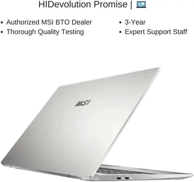 Alt view image 7 of 7 - [2024] HIDevolution MSI Prestige A16 AI+ A3HMG [Silver] 16" UHD+ OLED, 2.0 GHz Ryzen AI 9 365, AMD Radeon, 32 GB LPDDR5X, 8 TB PCIe SSD, Windows 11 Pro
