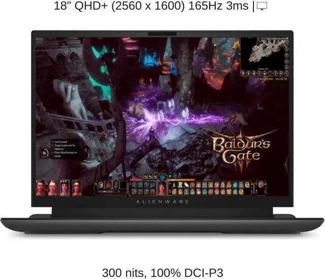 Alt view image 5 of 7 - [2025] Alienware M18 R2 [Black | Membrane Keyboard] 18" QHD+ 165Hz, 1.6 GHz i9-14900HX, RTX 4080, 64 GB DDR5 RAM, 1 TB PCIe SSD, Windows 11 Home