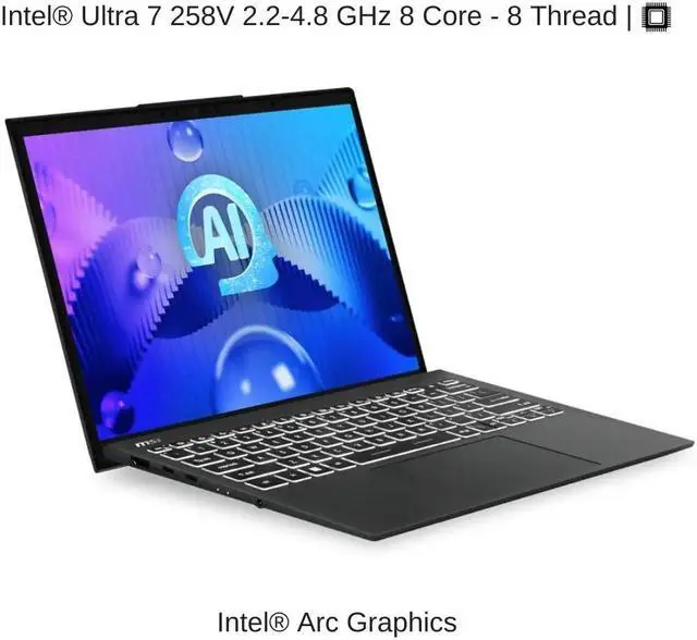 Alt view image 3 of 7 - [2025] HIDevolution MSI Prestige 13 AI+ Evo A2VMG [Gray] 13.3" 2.8K OLED, 2.2 GHz Ultra 7-258V, Intel Arc, 32 GB LPDDR5x, 1 TB PCIe SSD, Windows 11 Pro