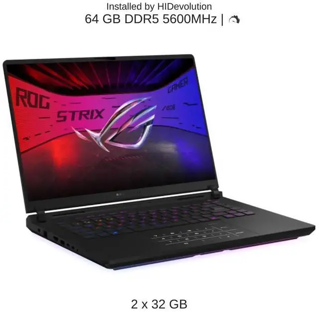 Alt view image 4 of 7 - [2025] HIDevolution ASUS ROG Strix SCAR 16 G635LW 16" WQXGA 240Hz Mini LED, 2.1 GHz Ultra 9-275HX, RTX 5080, 64 GB DDR5 RAM, 8 TB PCIe SSD, Windows 11 Pro