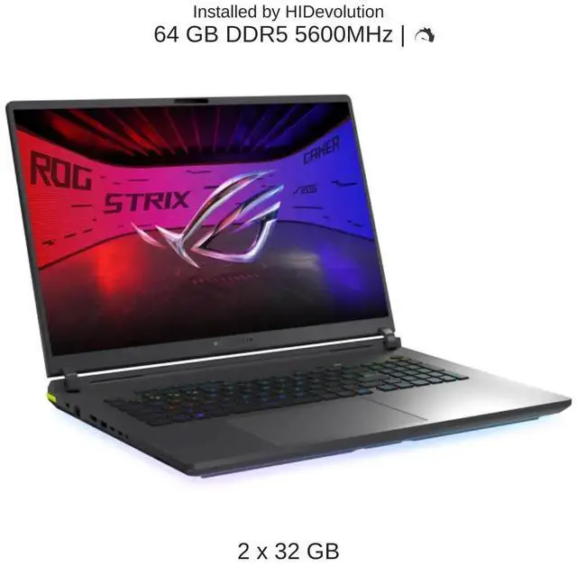 Alt view image 4 of 7 - [2025] HIDevolution ASUS ROG Strix G18 G815LP 18" WQXGA 240Hz IPS-Level, 2.1 GHz Ultra 9-275HX, RTX 5070, 64 GB DDR5 RAM, 2 TB PCIe SSD, Windows 11 Pro