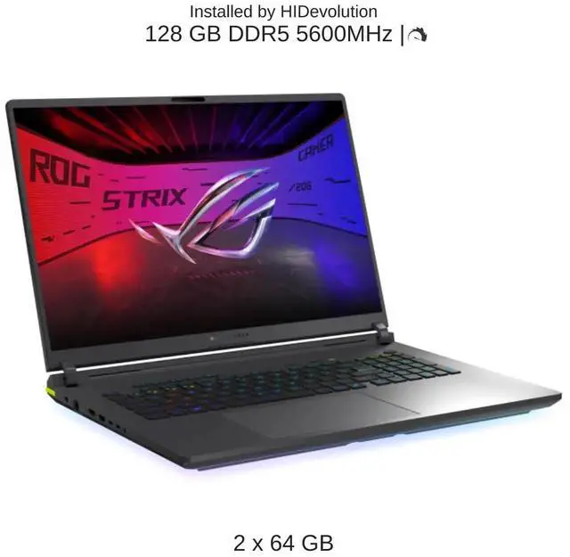 Alt view image 4 of 7 - [2025] HIDevolution ASUS ROG Strix G18 G815LP 18" WQXGA 240Hz IPS-Level, 2.1 GHz Ultra 9-275HX, RTX 5070, 128 GB DDR5 RAM, 2 TB PCIe SSD, Windows 11 Pro