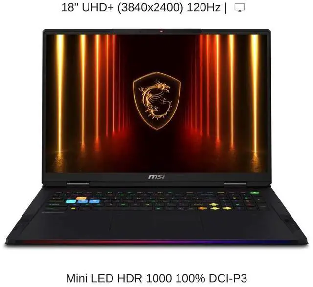Alt view image 6 of 7 - [2025] HIDevolution MSI Raider A18 HX A9WIG 18" UHD+ 120Hz Mini LED, 2.5 GHz Ryzen 9 9955HX3D, RTX 5080, 64 GB DDR5 RAM, 2 TB PCIe SSD, Windows 11 Pro