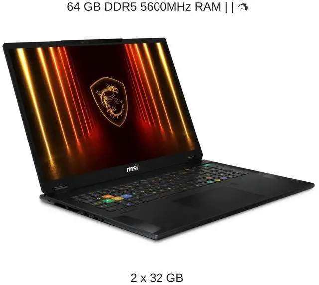Alt view image 4 of 7 - [2025] HIDevolution MSI Stealth 18 HX AI A2XWHG 18" QHD+ 240Hz, 2.1 GHz Ultra 9-275HX, RTX 5070TI, 64 GB DDR5 RAM, 2 TB PCIe SSD, Windows 11 Pro