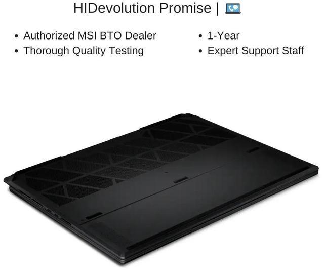 Alt view image 7 of 7 - [2025] HIDevolution MSI Stealth 18 HX AI A2XWHG 18" QHD+ 240Hz, 2.1 GHz Ultra 9-275HX, RTX 5070TI, 128 GB DDR5 RAM, 8 TB PCIe SSD, Windows 11 Pro